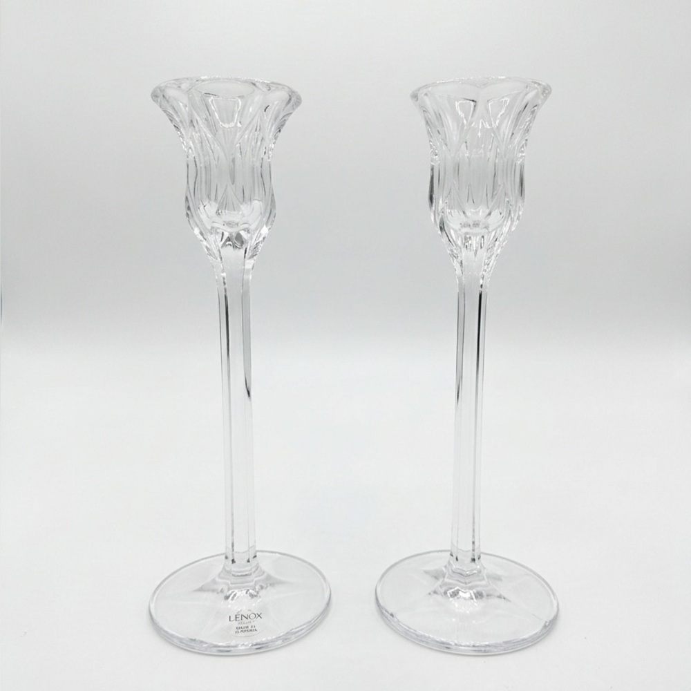 Lenox Harlequin Crystal Candle Holders Set of 2